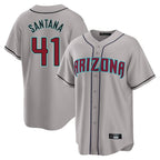 Arizona Diamondbacks #41 Carlos Santana Player Gray CONTON Road Home Game Stitched Jerseys