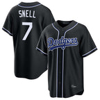 Los Angeles Dodgers #7 Blake Snell Player Black CONTON Carbon Limited Home Stitched Jerseys