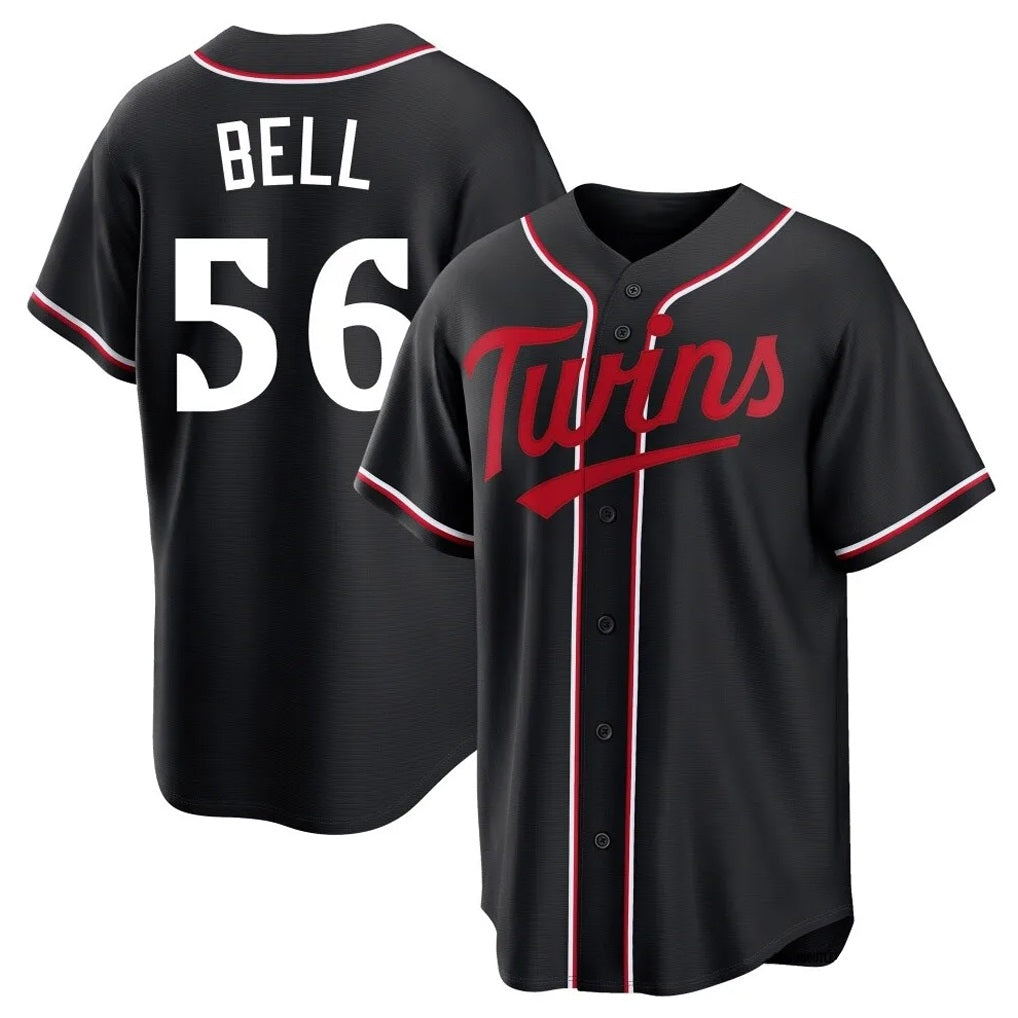Minnesota Twins #56 Josh Bell Player Black CONTONFashion Out Home Limited Stitched Jerseys