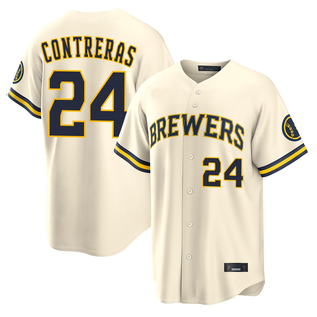 Milwaukee Brewers #24 William Contreras Player Cream CONTON Home Limited Stitched Jerseys