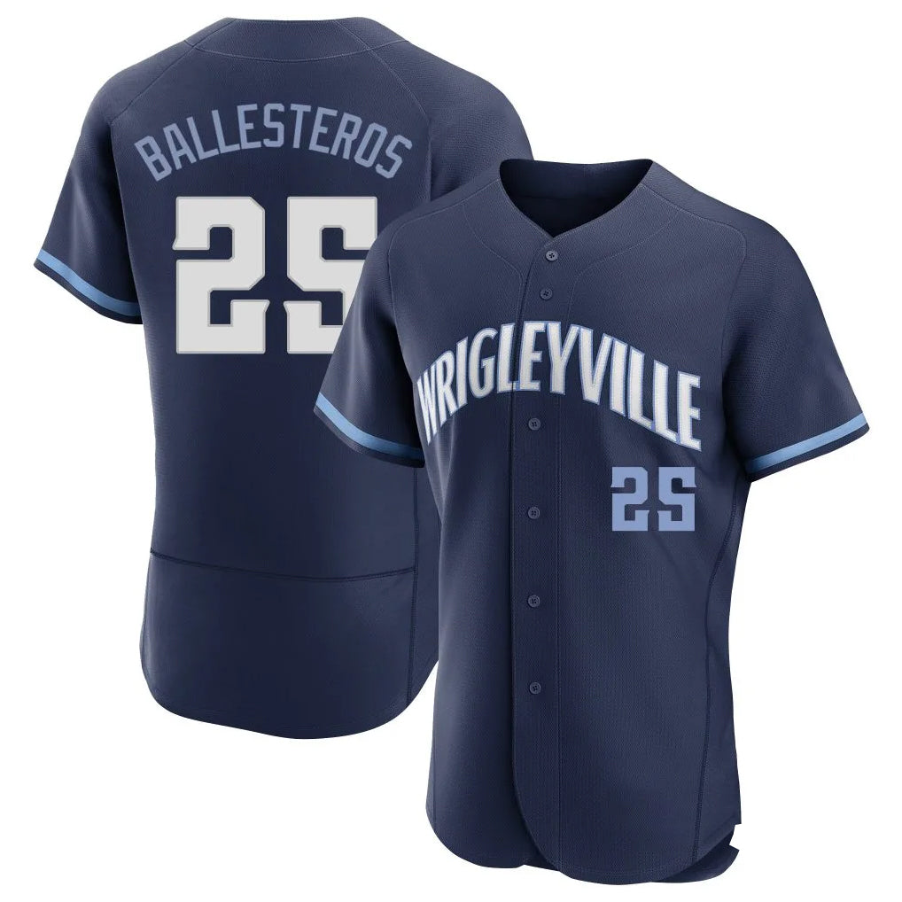 Chicago Cubs #25 Moises Ballesteros Player Navy CONTON City Connect Limited Elite Home Stitched Jerseys