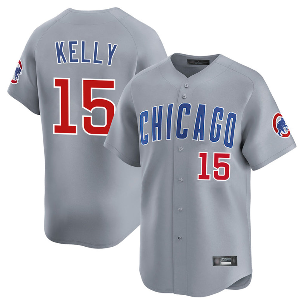 Chicago Cubs #15 Carson Kelly Player Gray CONTON Road Limited Home Stitched Jerseys