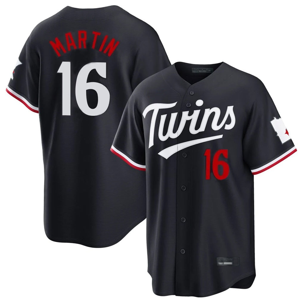 Minnesota Twins #16 Austin Martin Player Navy CONTONHome Game Stitched Jerseys