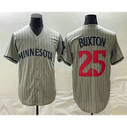 Minnesota Twins #25 Byron Buxton 2023 Grey CONTON Home Team Cool Base Stitched Jersey