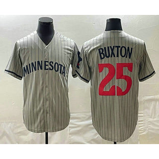 Minnesota Twins #25 Byron Buxton 2023 Grey CONTON Home Team Cool Base Stitched Jersey