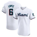 Miami Marlins #6 Otto Lopez Player White CONTON Home Limited Elite Stitched Jerseys