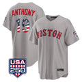 Boston Red Sox #19 Roman Anthony Player Gray CONTON Road USA 250 Fourth of July Home Game Stitched Jerseys