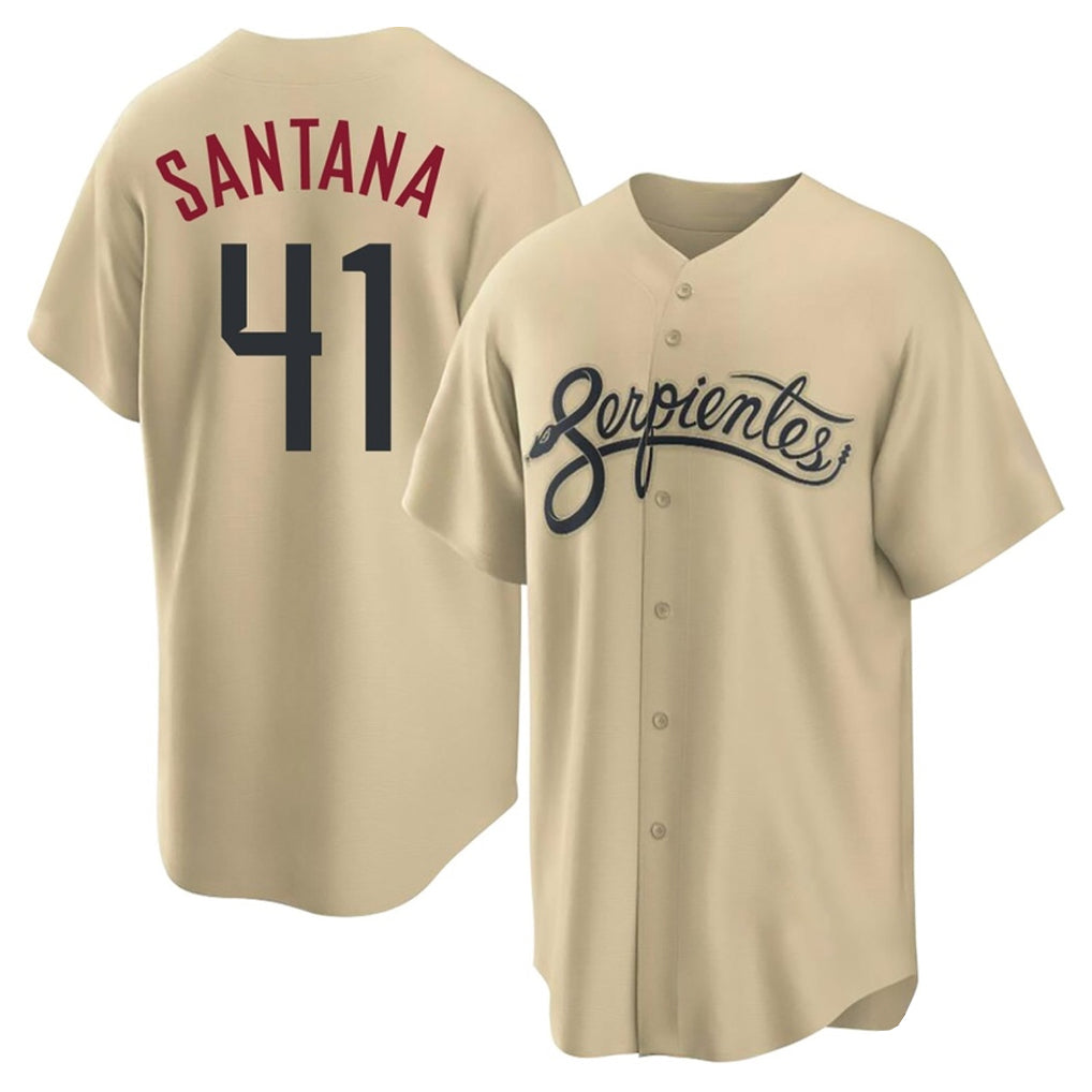 Arizona Diamondbacks #41 Carlos Santana Player Tan CONTON City Connect Home Game Stitched Jerseys