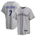 Colorado Rockies #7 Matt Holliday Player Gray CONTON Game Home Stitched Jerseys