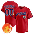 Custom Cleveland Indians x Dragon Ball Red CONTON Vapor Premier Limited Jersey - All Stitched