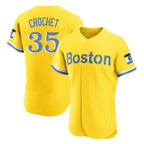 Boston Red Sox #35 Garrett Crochet Player Yellow CONTON Limited Elite Home Game Stitched Jerseys1