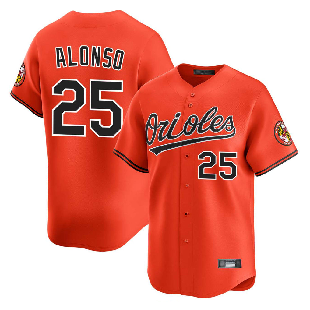 Baltimore Orioles #25 Pete Alonso Player Orange CONTON Limited Home Game Stitched Jerseys