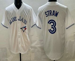 Toronto Blue Jays #3 Myles Straw White CONTON Limited Jersey