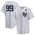 New York Yankees #99 Aaron Judge White CONTON 2024 World Series Cool Base Stitched Jersey