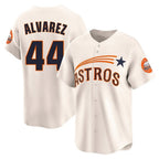 Houston Astros #44 Yordan Alvarez Player Cream CONTON Throwback Cooperstown Collection Limited Stitched Jerseys