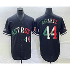 Houston Astros #44 Yordan Alvarez Number Mexico Black CONTON Cool Base Stitched Jersey