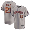 Houston Astros #21 Yainer Diaz Player Gray CONTON Home Limited Stitched Jerseys