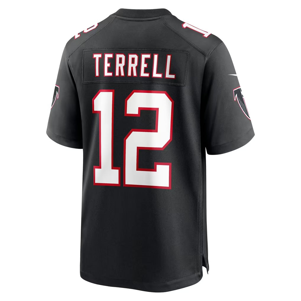 A.Falcons #12 Avieon Terrell Black Alternate Throwback Game Football jersey CONTON