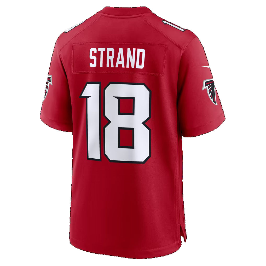 A.Falcons #18 Jack Strand Red Team Game Football jersey CONTON