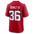 A.Falcons #36 Malcolm DeWalt IV Red Team Game Football jersey CONTON