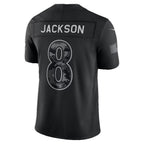 B.Ravens #8 Lamar Jackson Black 2026 Salute to Service Stitched Limited Football jersey CONTON