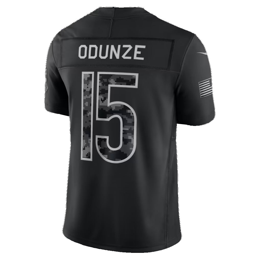 C.Bears #15 Rome Odunze Black 2026 Salute to Service Stitched Limited Football jersey CONTON