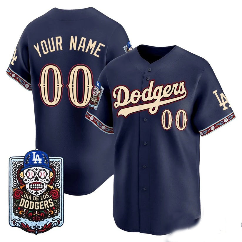 Custom Los Angeles Dodgers x Dia De Los Muertos Navy 2026 Baseball jersey CONTON