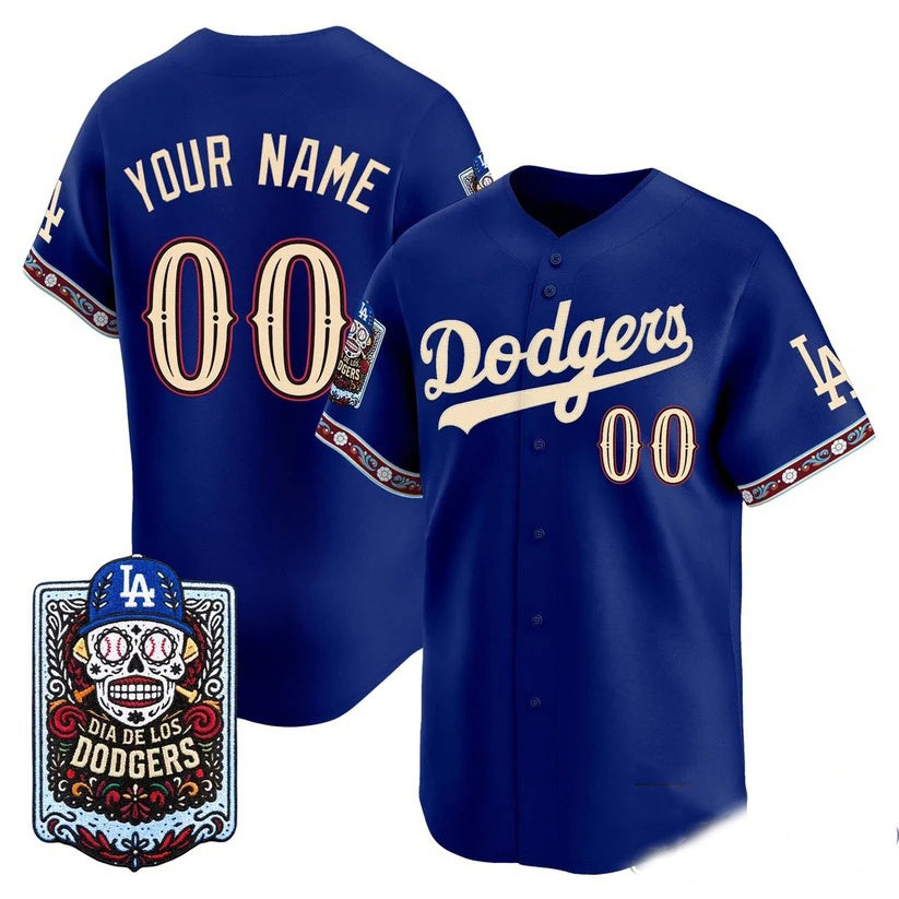 Custom Los Angeles Dodgers x Dia De Los Muertos Royal 2026 Baseball jersey CONTON