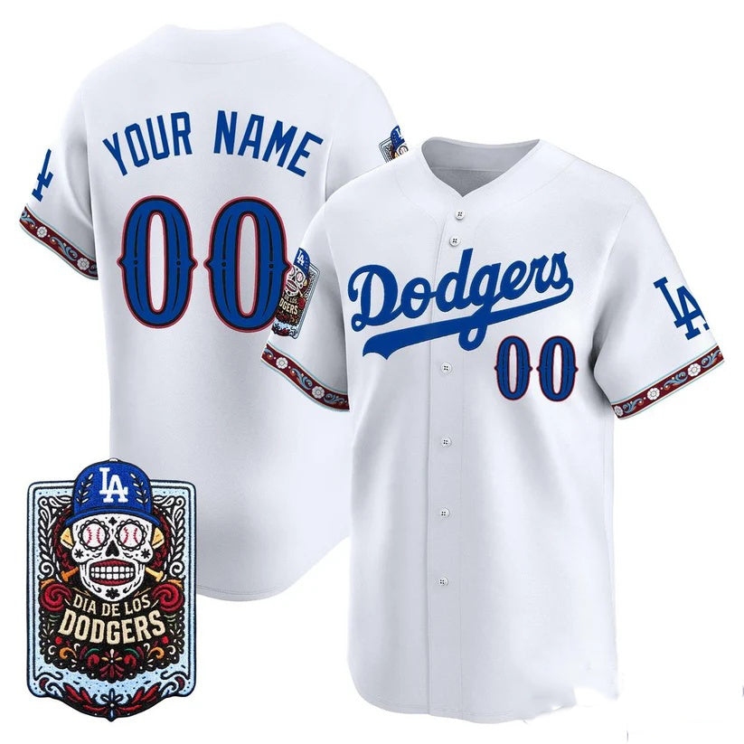 Custom Los Angeles Dodgers x Dia De Los Muertos White 2026 Baseball jersey CONTON