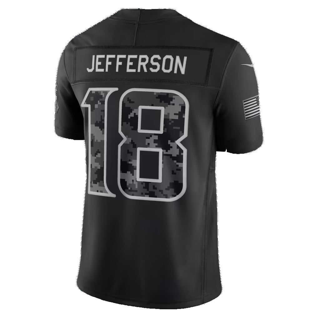 MN.Vikings #18 Justin Jefferson Black 2026 Salute to Service Stitched Limited Football jersey CONTON