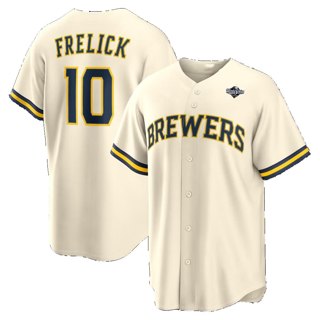 Milwaukee Brewers #10 Sal Frelick Cream 2026 World Series Home Replica Jersey CONTON