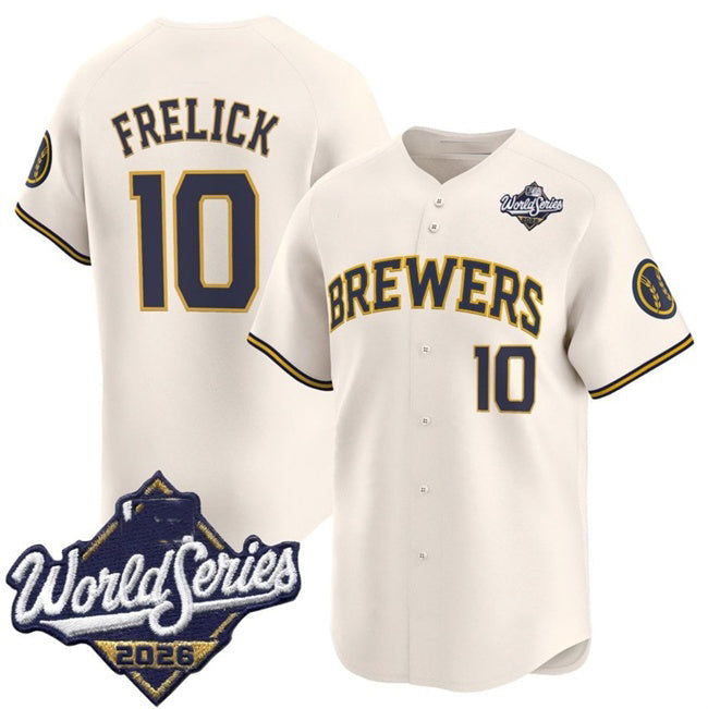 Milwaukee Brewers #10 Sal Frelick Cream 2026 World Series Limited Stitched Jersey CONTON