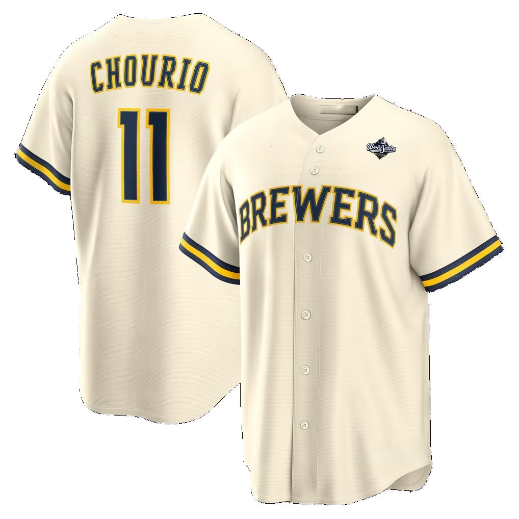 Milwaukee Brewers #11 Jackson Chourio Cream 2026 World Series Home Replica Jersey CONTON