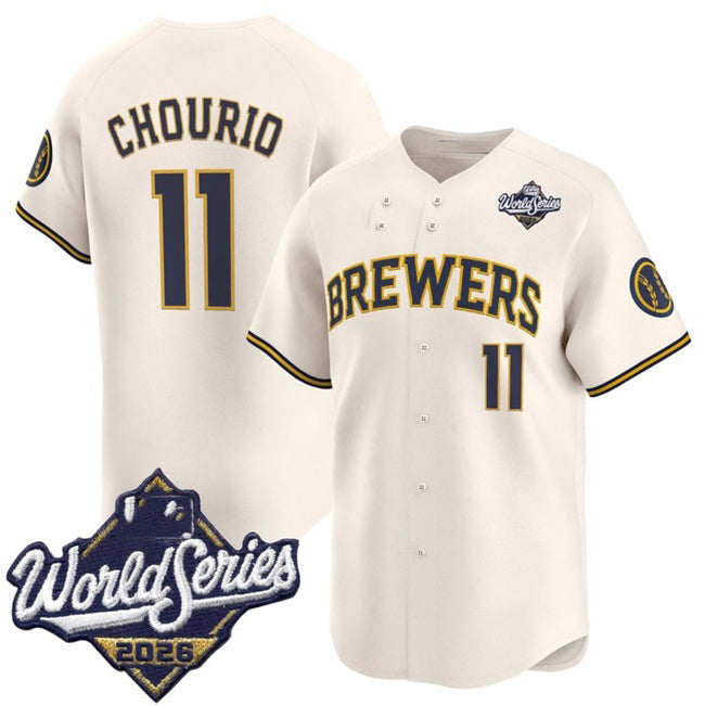 Milwaukee Brewers #11 Jackson Chourio Cream 2026 World Series Limited Stitched Jersey CONTON