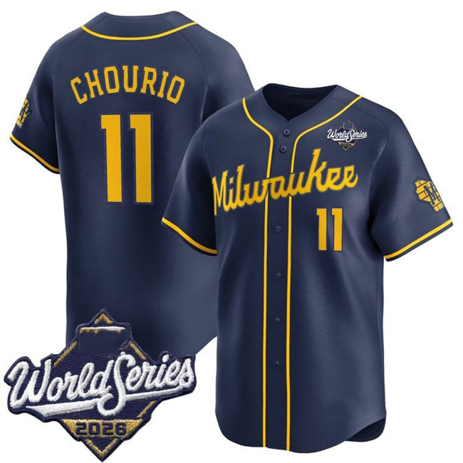 Milwaukee Brewers #11 Jackson Chourio Navy 2026 World Series Alternate Limited Stitched Jersey CONTON