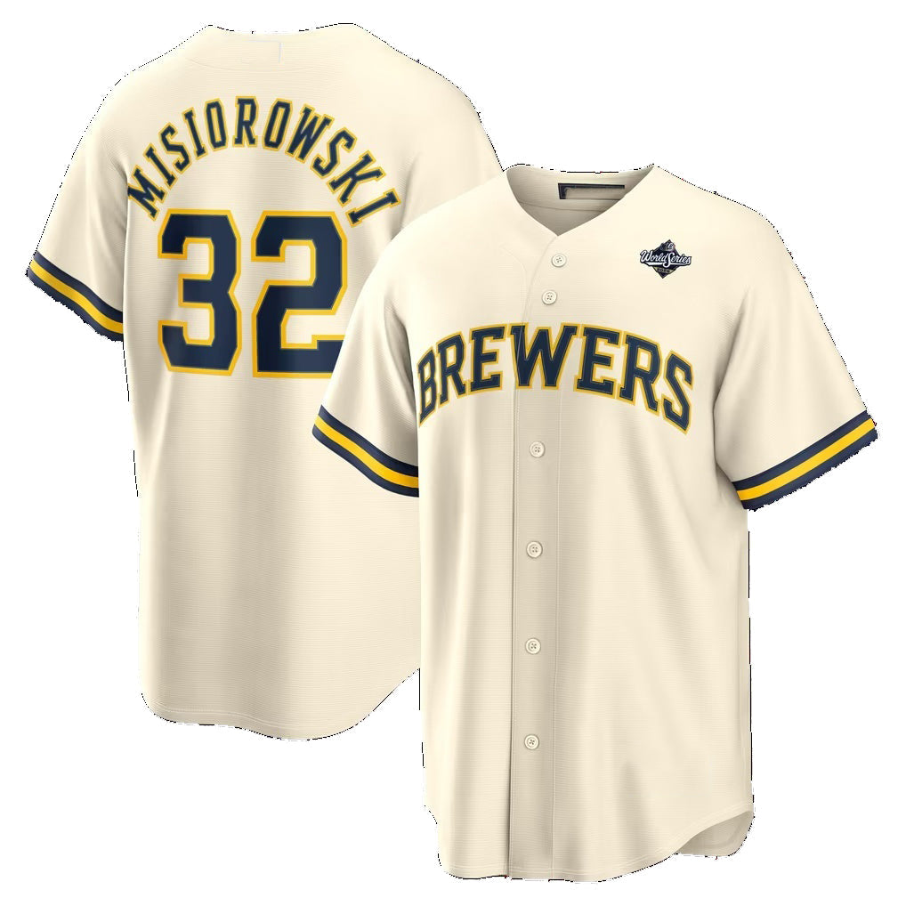 Milwaukee Brewers #32 Jacob Misiorowski Cream 2026 World Series Home Replica Jersey CONTON