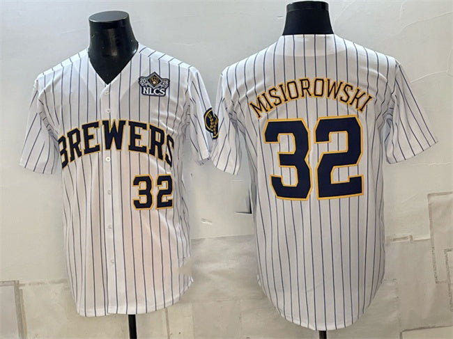 Milwaukee Brewers #32 Jacob Misiorowski White 2026 NLCS Patch Stitched Jersey CONTON