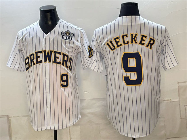 Milwaukee Brewers #9 Bob Uecker White 2026 NLCS Patch Stitched Jersey CONTON