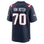 NE.Patriots #70 Greg Van Roten Navy Team Game Jersey CONTON