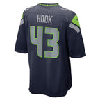 S.Seahawks #43 Maxen Hook College Navy Team Game Jersey CONTON
