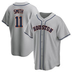 Houston Astros #11 Cam Smith Player Gray CONTON Home Game Stitched Jerseys