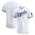 Kansas City Royals White CONTON Home Elite Jersey