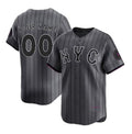 Custom New York Mets Graphite CONTON 2024 City Connect Limited Stitched Jersey