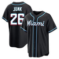 Miami Marlins #26 Janson Junk Player Black CONTON Fashion Out Home Game Stitched Jerseys