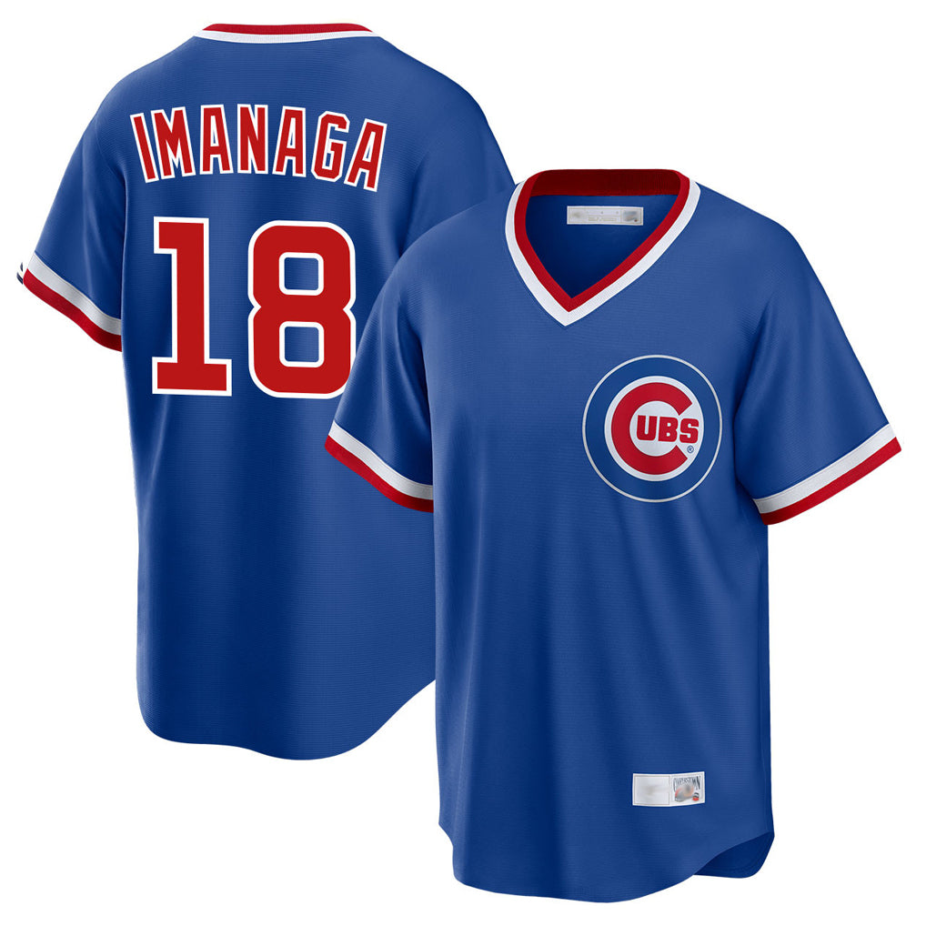 Chicago Cubs #18 Shota Imanaga Player Royal CONTON T-shirt Cooperstown Collection Limited Stitched Jerseys