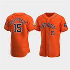 Houston Astros #15 Mart¨ªn Maldonado Orange CONTON 60th Anniversary Flex Base Stitched Jersey