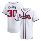 Atlanta Braves #30 Drake Baldwin Player White CONTON Limited Elite Home Game Stitched Jerseys