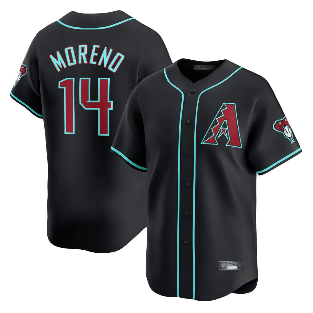 Arizona Diamondbacks #14 Gabriel Moreno Player Black CONTON Limited Home Game Stitched Jerseys