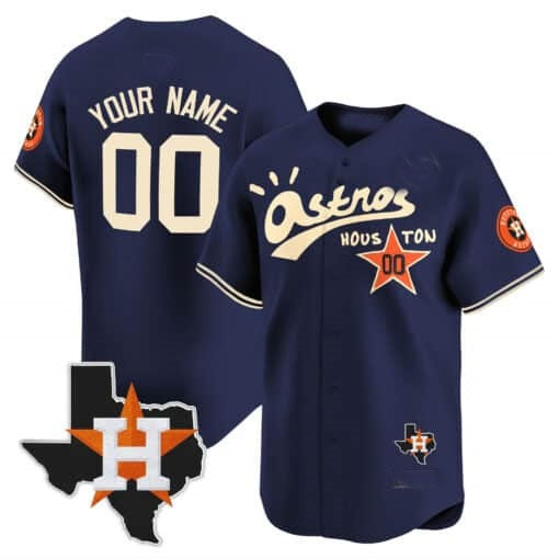 Custom Houston Astros Cactus Jack Style Vapor Premier Limited Jersey ¨C Navy CONTON