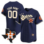Custom Houston Astros Cactus Jack Style Vapor Premier Limited Jersey ¨C Navy CONTON
